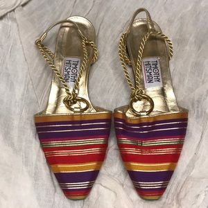 Gold Elegant Flats by Timothy Hitsman 7.5